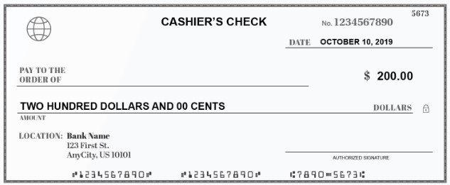 Cashiers check
