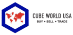 Cube World USA international logos for buy, sell, trade services.