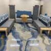 Friendly modern seating arrangement with sustainable materials at Cube World USA.
