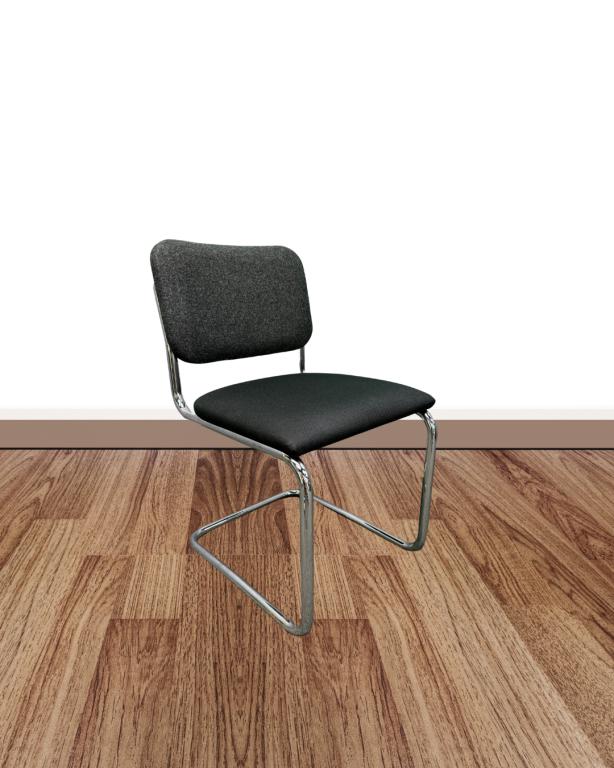 Used office chairs - Knoll sled base guest chairs black fabric