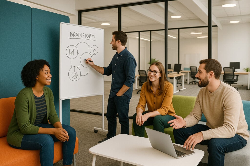 Versatile office space designed to foster teamwork and innovation.