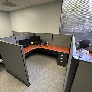 Herman Miller Friant A02 6x6x53 office cubicle, refurbished for optimal workspace efficiency.