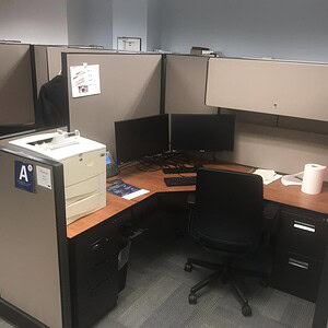 Refurbished Herman Miller A02 6x6x67"/53 cubicle workstation for office productivity.