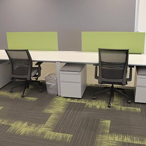 AMQ by Steelcase Benching 6'x30" with Divider for Office Workspaces.