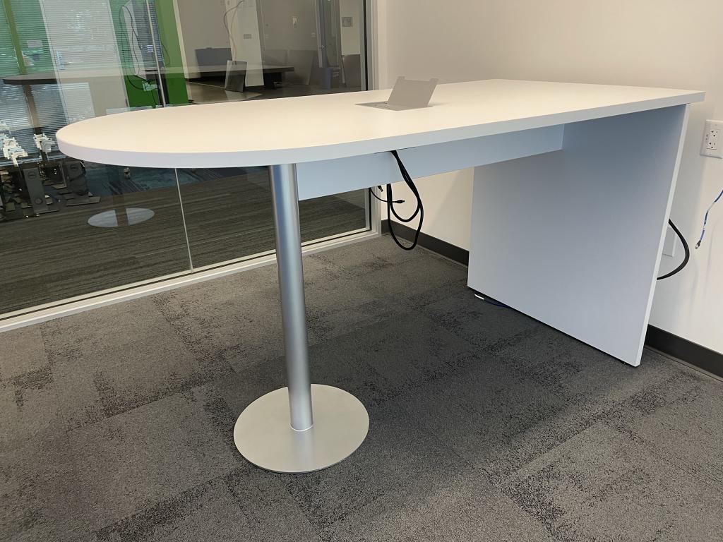 6'x3' HPL Bar Height Table Bullet Top, Chrome