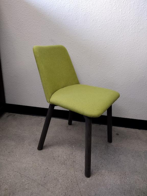 Knoll Mid Century Lime Green Wood Chairs