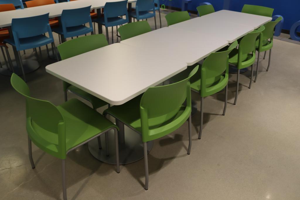 3' Wide square Steelcase White lunch table