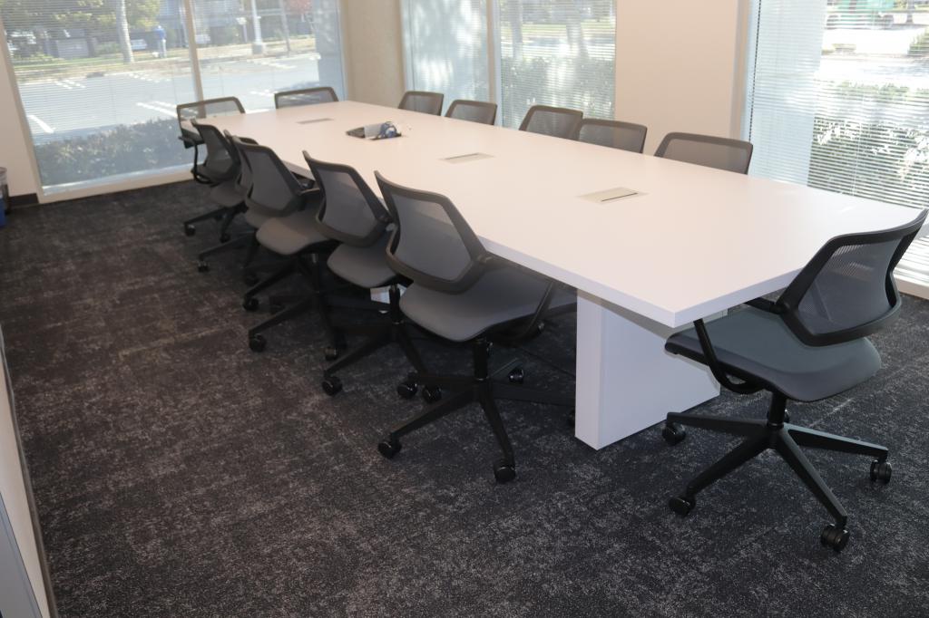 10' White Steelcase Powered Conference Table