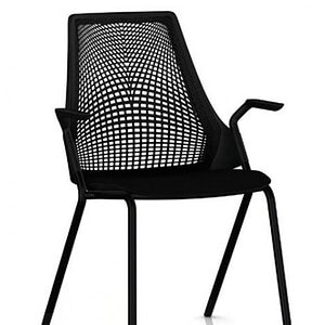 Black Herman Miller Sayl guest side chair for modern office spaces.
