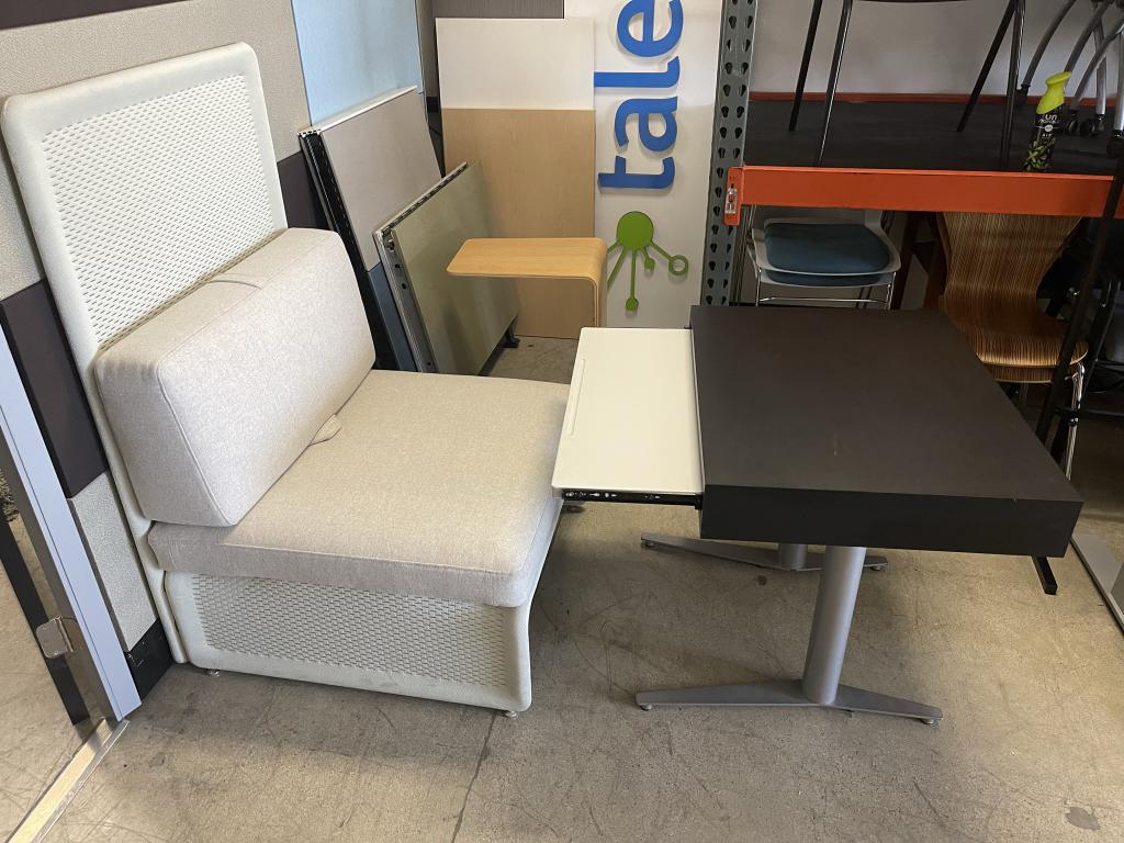 Steelcase black 3' wide lounge height Table