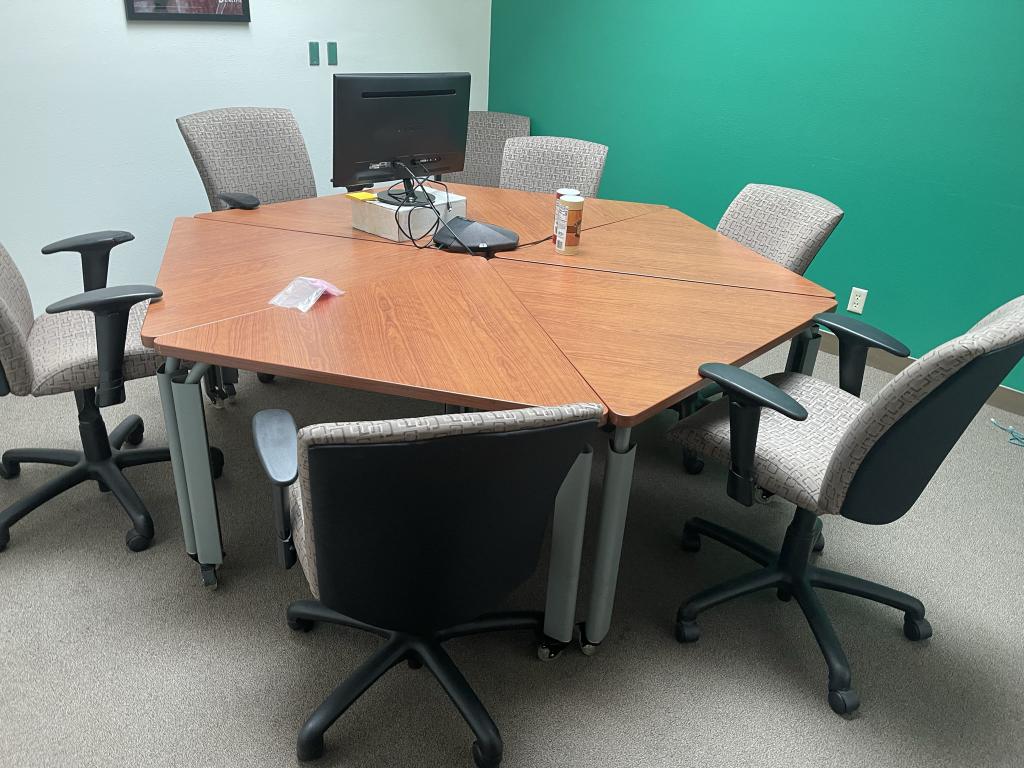 Teknion 7' or 42"x42"x42" Hexagon Table