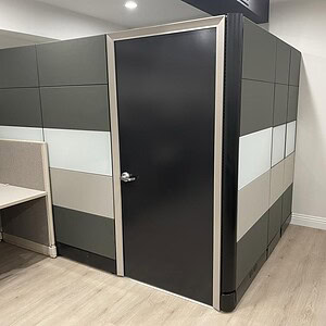 Quality 86-inch Herman Miller Ethospace cubicle with door for modern office spaces.