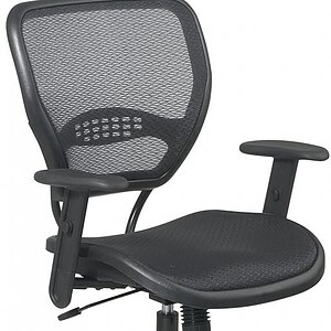 Office Star black mesh task chair with ergonomic design and adjustable height. Perfect for modern of.