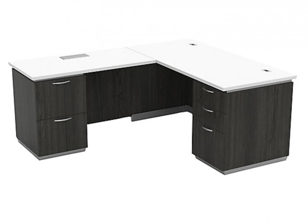 Tuxedo L-Shape Desk with Ped