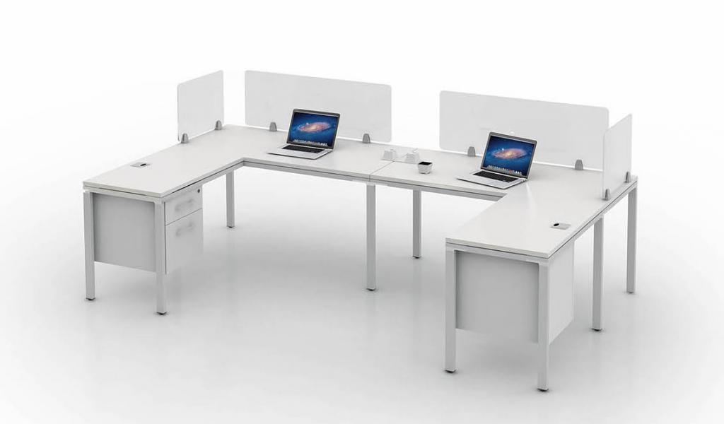 Simple System 6' x 6' Desk W/BF Pedestal