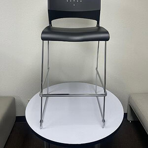Boss Black Stack Stool with Chrome Frame for modern office or home seating.