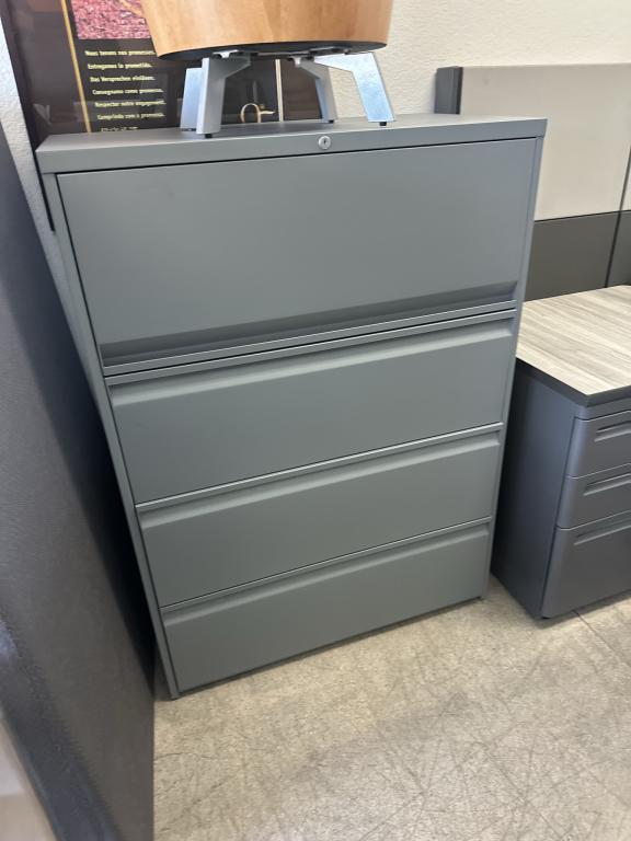 Teknion 4 drawer later file gunmetal