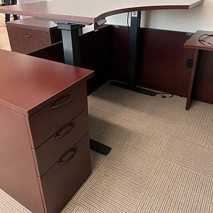 Linak DF2 Black Height Adjustable Desk Base for flexible office setups.
