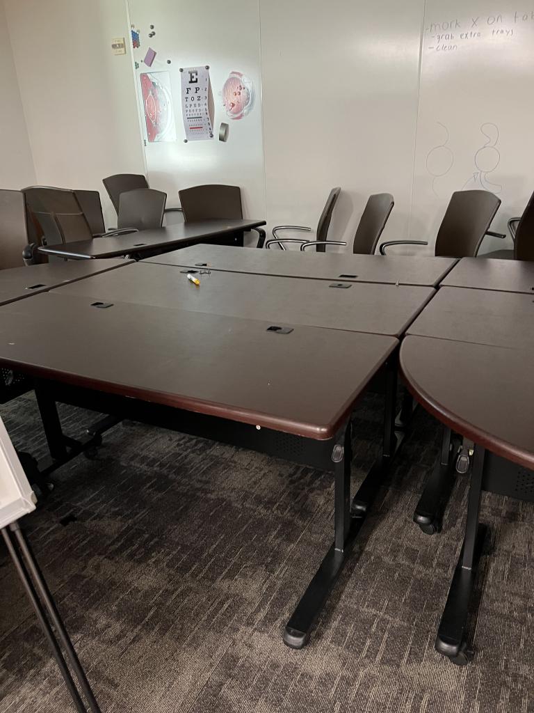 6'x2' Mahogany Nesting Tables with Half Round