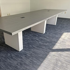 Modern Steelcase Payback conference table in a professional office setting.
