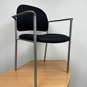Allseating steel leg and black stacking chair, ideal for modern office or conference room seating so.