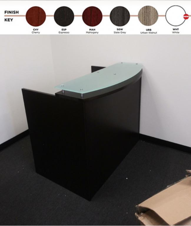 4' Modern Reception Shell with glass