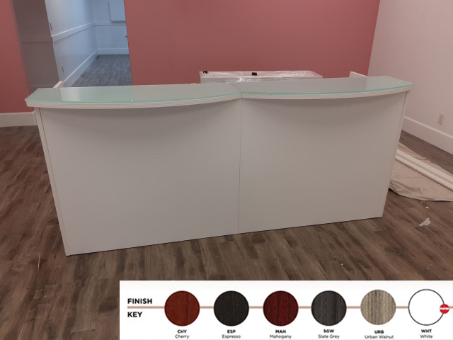 8' Glass Modern Reception Station