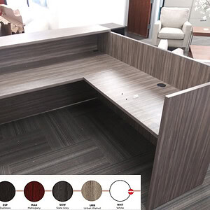 Reception desk 6x6 feet without glass, ideal for modern office reception areas.