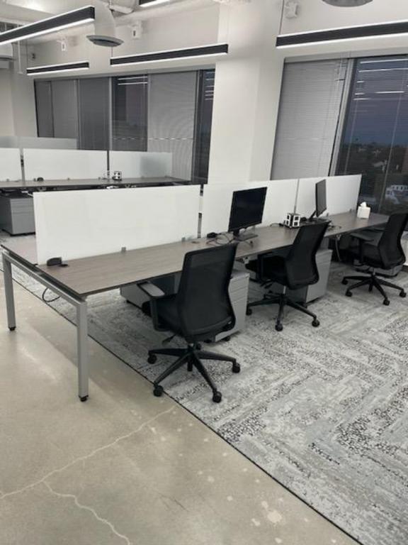 Slate Benching Stations W/ Mobile Ped  5x2x50