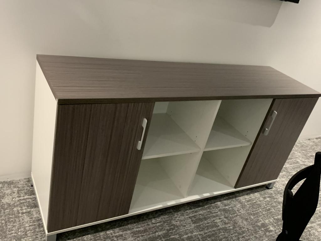 Modern Credenza 6'x20" Driftwood and White