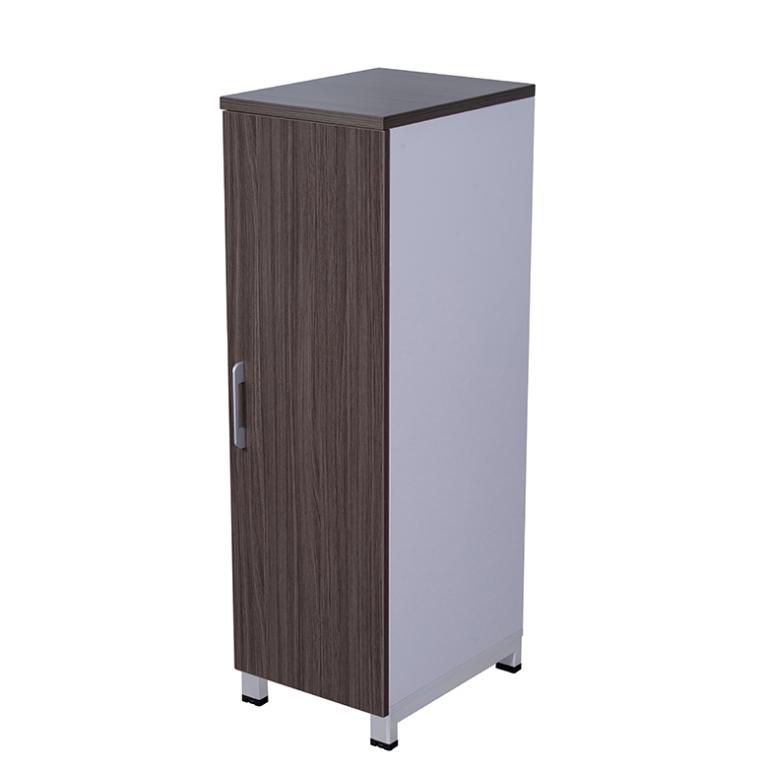 Executive Wardrobe Cabinet in Driftwood & White for modern office storage.