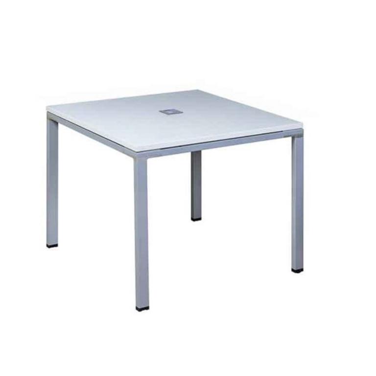 White 3'x3' Meeting table Steel Legs