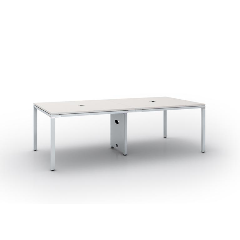 White 8'x4' Modern Table Steel Legs
