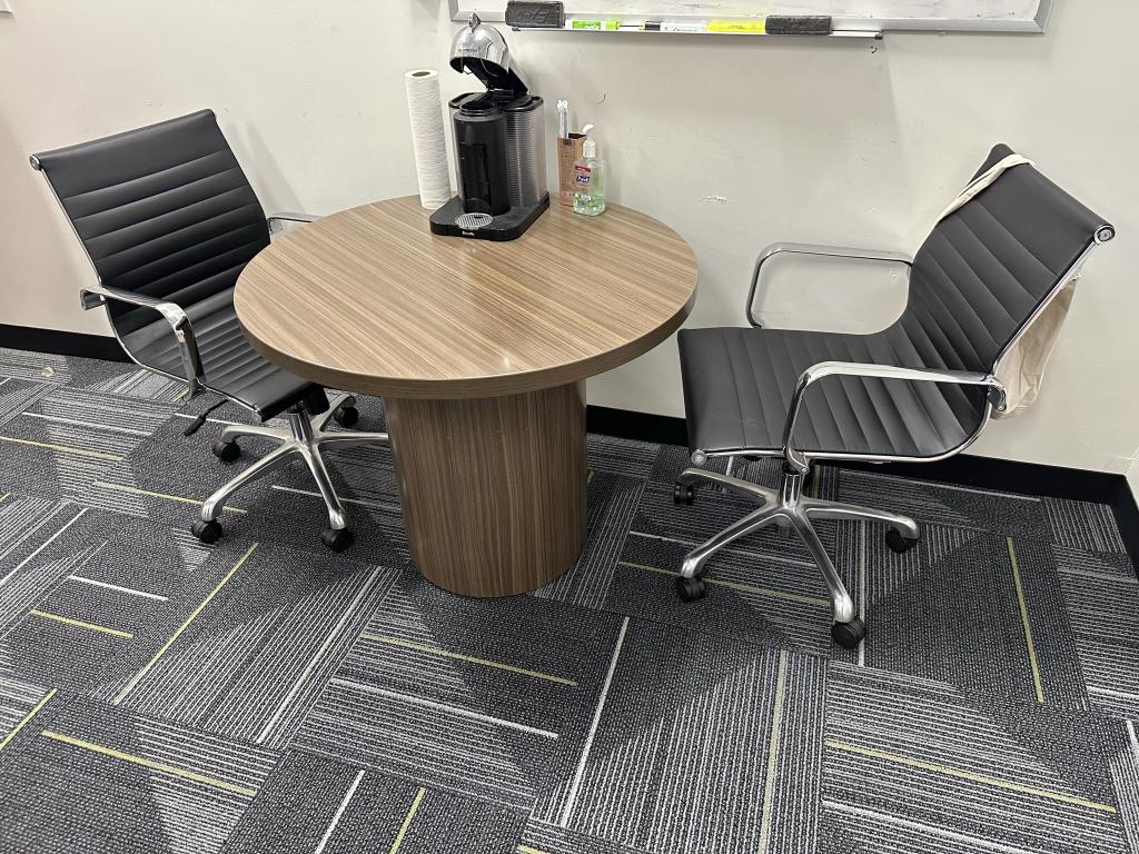 42" round Steelcase Big Base Espresso Tables