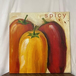 Vibrant yellow, orange, and red bell peppers in pop art style.