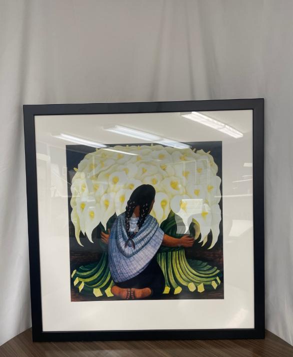 Woman Holding Flowers Painting