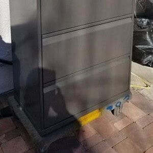 Gunmetal 5 Drawer Lateral File for Office Storage.
