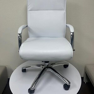 White Boss Chrome Base Modern Executive Chair.