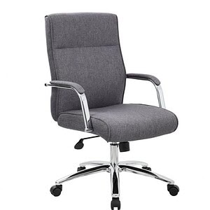 Office conference chair with ergonomic design and adjustable height.