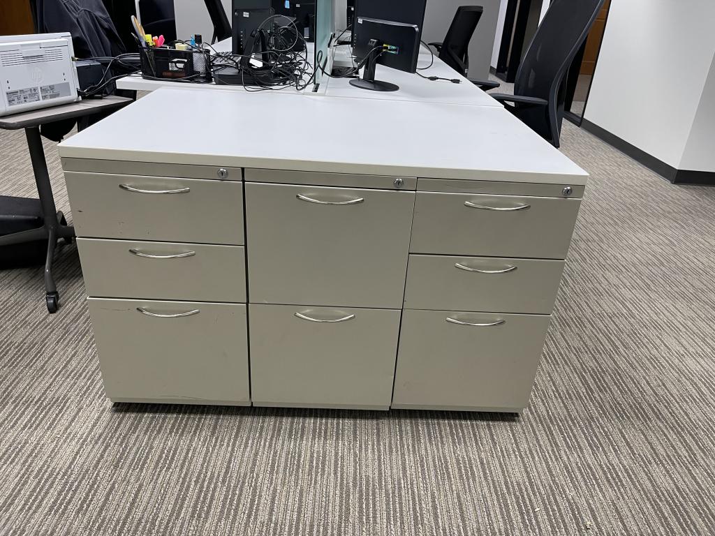 4' Custom Triple Storage Pedestal White top