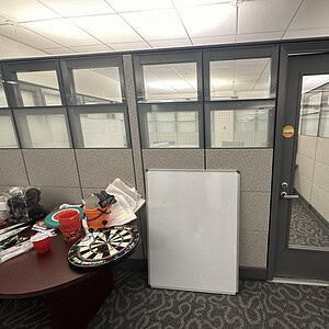 Modern 86" glass doors and panels for Herman Miller Etho office furniture.