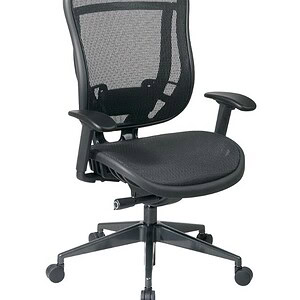 Office Star Black Executive Chair with ergonomic mesh back.