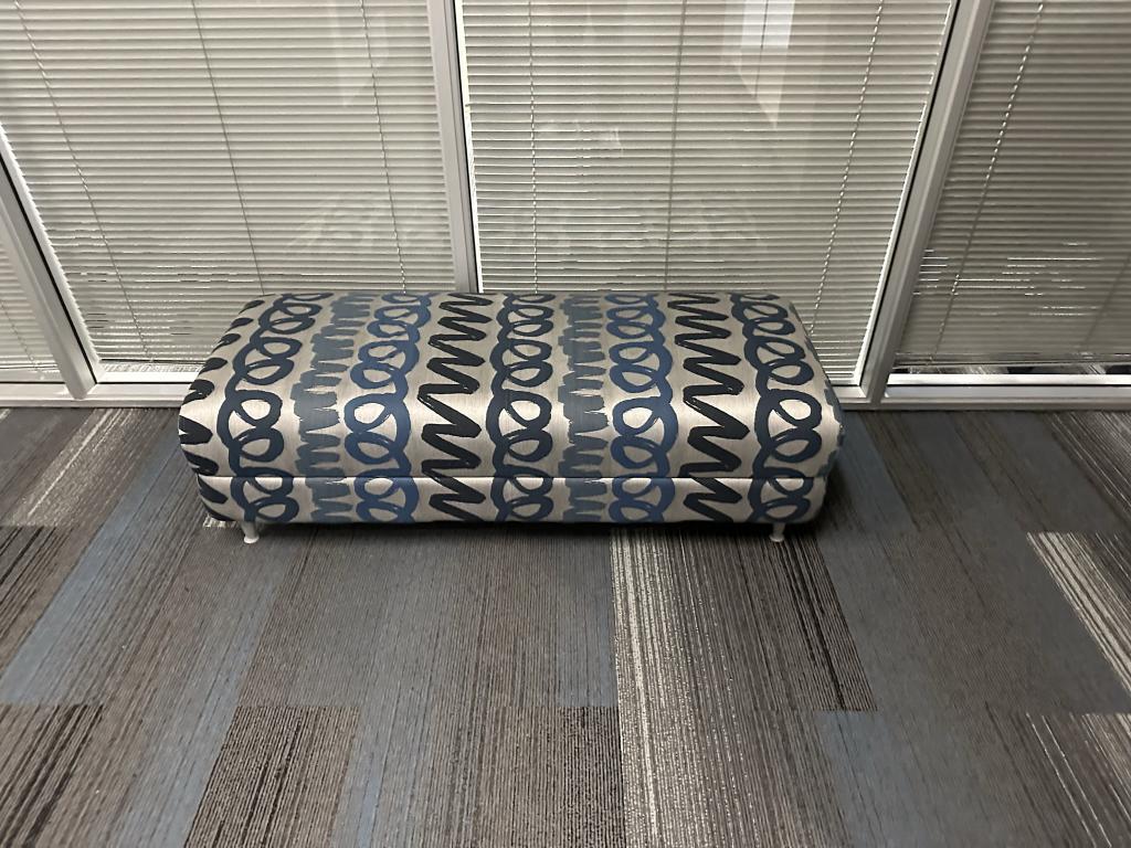 National silver and blue Ottoman 56"x24"