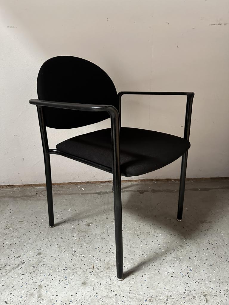 KI black stacking chairs