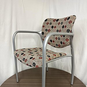 Herman Miller chair with Herman Miller Aside Sports Pattern Fabric, modern office seating.