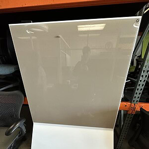 Mobile glass whiteboard for versatile presentations and meetings.