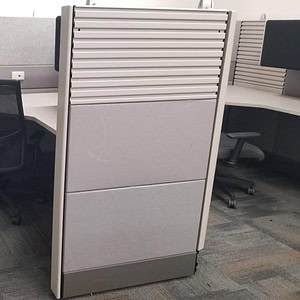 Ethospace metal grey tile panel for office cubicles and workspace dividers.