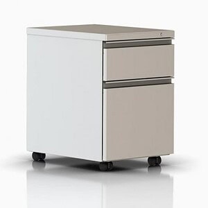 Silver mobile pedestal for office storage and organization. Durable, mobile, and stylish for modern.