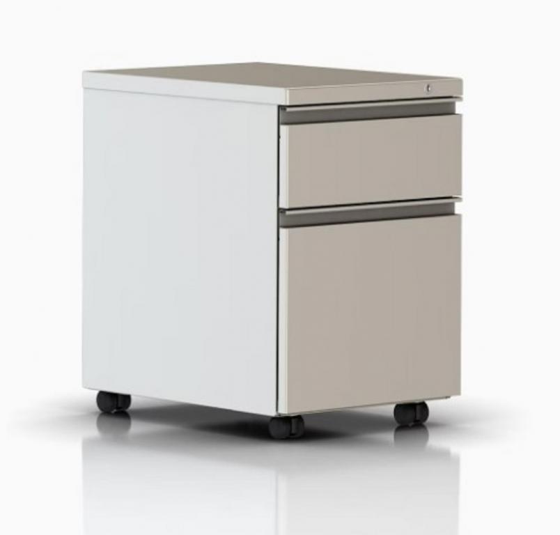 Silver Mobile Pedestal BF by Herman Miller