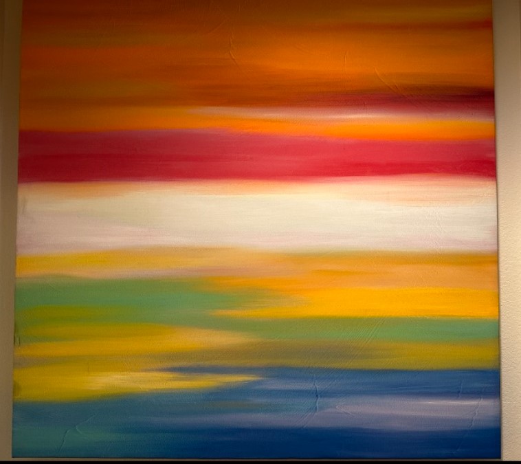 36"X36" Prism Abstract Art #1